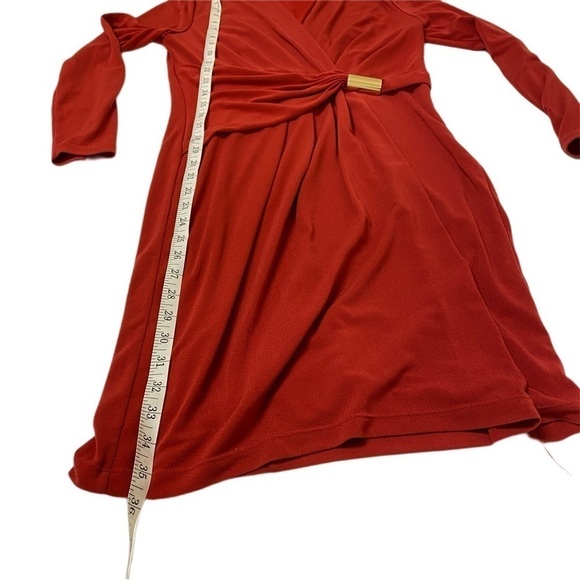 Ellen Tracy Rust Color Long Sleeve Dress - Picture 9 of 10